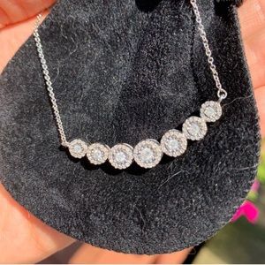 Half-carat real diamond pendant on silver chain